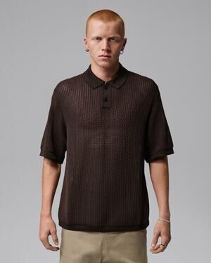 Jordan Flight Men’s Short-Sleeve Knit Polo XXL Brown NWT IF1909-220